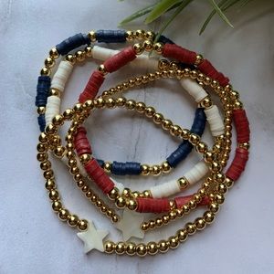 The Stars & Stripes 14kt Gold Plated Bracelet Stack